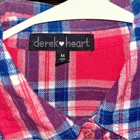 Derek Heart Plaid Flannel Appliqué Michigan Mitten Women’s Size Size Medium EUC - Picture 2 of 16